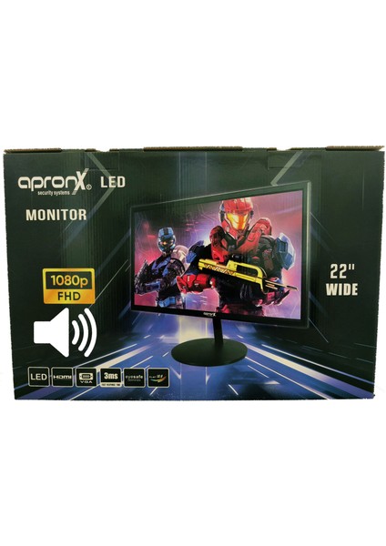 APX-NWS22 22" LED 1080P Vga+Hdmi+Ses Monitor fiyatları