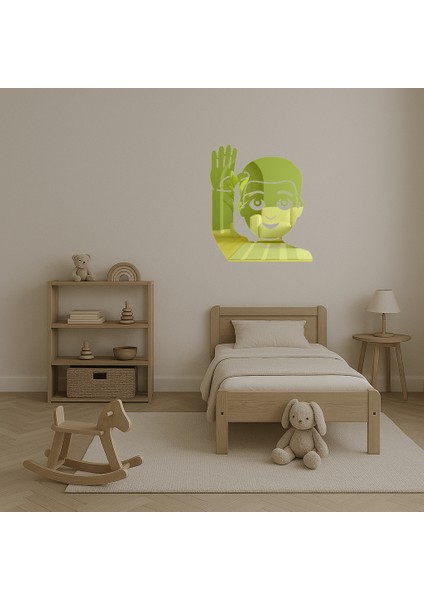 Erkek Çocuk Emoji Dekoratif Altın Aynalı Tablo - 15376-5248 fırsatları