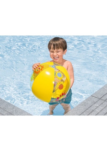 Renkli Şişme Deniz Topu, 51 Cm, Havuz ve Bahçe Oyunları Için Eğlenceli Top