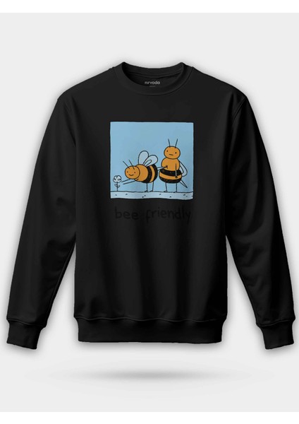 Arı Arkadaşlığı Baskılı Unisex Regular Sweatshirt