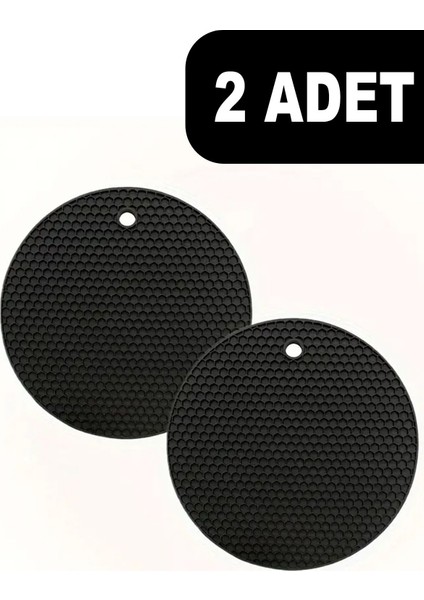 Iki Adet Siyah Yuvarlak Silikon Nihale, Dayanıklı ve Pratik Mutfak Gereci