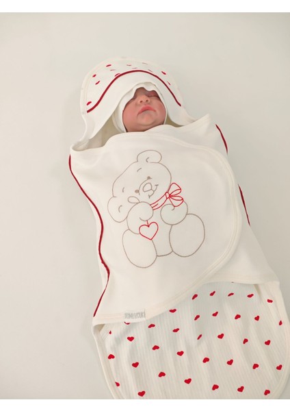 Yumuşak Pamuklu Bebek Kundak Battaniyesi ve Uyku Tulumu, 0-9 Ay, Nakış Detaylı