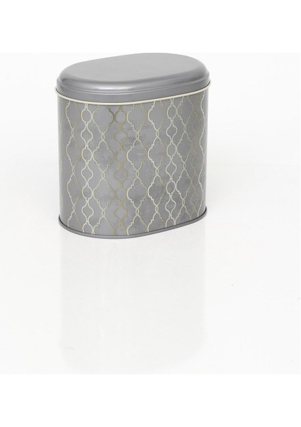 Gri Desenli Oval Metal Saklama Kabı 11X15 Cm, Şık ve Dayanıklı Ev Gereçleri fiyatları