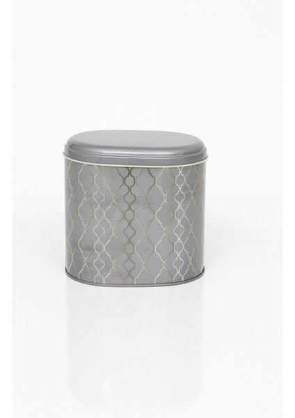 Gri Desenli Oval Metal Saklama Kabı 11X15 Cm, Şık ve Dayanıklı Ev Gereçleri modelleri