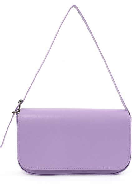 Lila Shk183 Kapaklı Suni Deri Ayarlabilir Askılı Baget Model El, Kol Ve Omuz Çantası