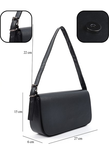 Siyah Kapaklı Baget Çanta fırsatları