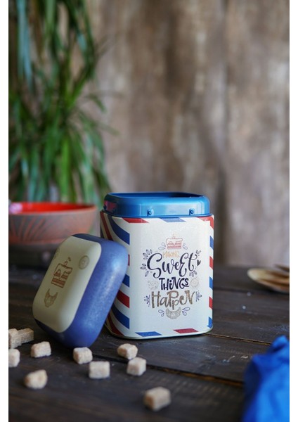 Kare Metal Saklama Kabı, 10.8X10.8X11.8 Cm, 1.3 Lt, Çok Renkli fiyatları