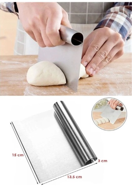 Paslanmaz Çelik Spatula, Hamur Kazıyıcı ve Sıvama Aracı, 15 cm