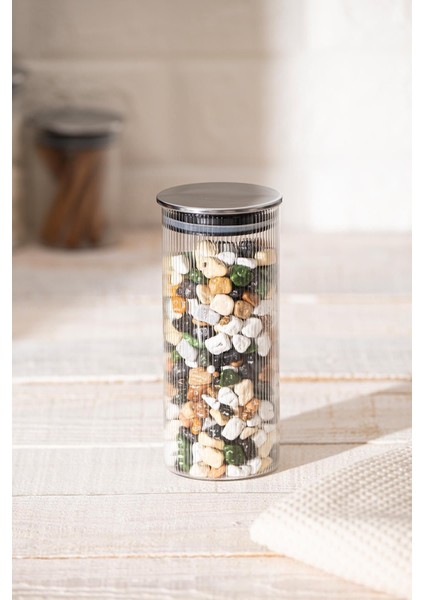 Turuncu 390 ml Borosilikat Cam Kavanoz, Şık ve Dayanıklı Saklama Çözümü