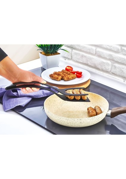 Siyah Teflon Maşalı Yanmaz Yapışmaz Spatula, Mutfakta Kolay Kullanım fiyatları