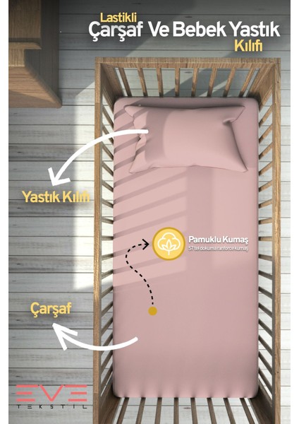 Yumuşak, Pamuklu, Antialerjik Çocuk Yatak Takımı, Lastikli ve Beyaz Renk.