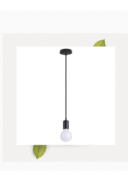 Şık Siyah Rustik Tekli Avize, Modern ve Doğal Tasarım ile Evinize Sıcaklık Katıyor