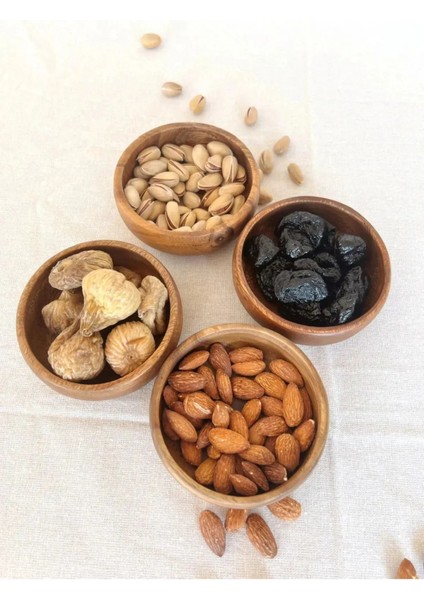 2'li Yuvarlak Ahşap Bambu Çerez Tabağı Seti Bej Renk fiyatları