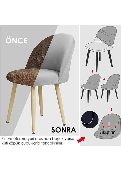 Bej Dokuma Jakarlı Oval Sandalye Kılıfı, Lastikli ve Esnek, Yıkanabilir fiyatları