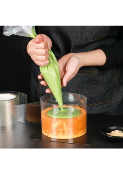 Şeffaf Pasta Yan Dekor Film, Jelatin ve Krema Tutucu, 7X25 cm