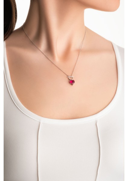 Amour 18 Ayar Beyaz Altın Kaplama 43 cm Gümüş Kolye fırsatları