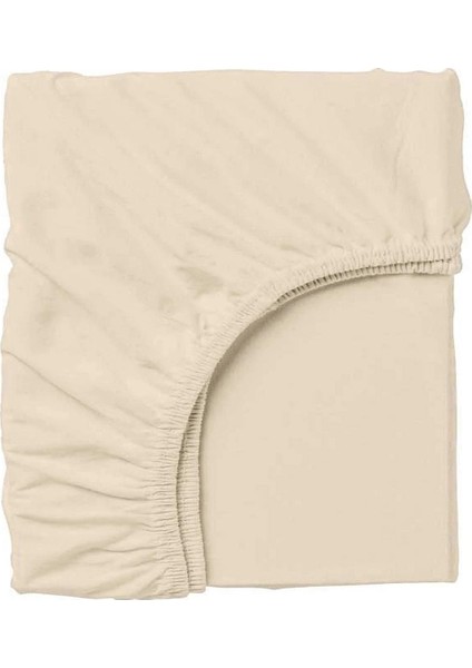 Bej 60X120 cm Pamuklu ve Lastikli Penye Bebek Çarşafı, Konforlu Uyku Sağlar