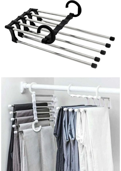 Hareketli Dolap Içi Pantolon Kravat Şal Askı Sistemi Düzenleyici Katmanlı Askılık Organizer