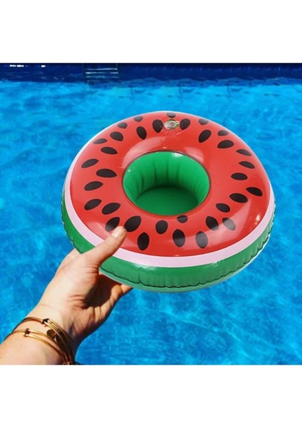 Karpuz Dilimi Şişme Bardak Tutucu, Havuz ve Deniz Için Renkli Float Bar modelleri