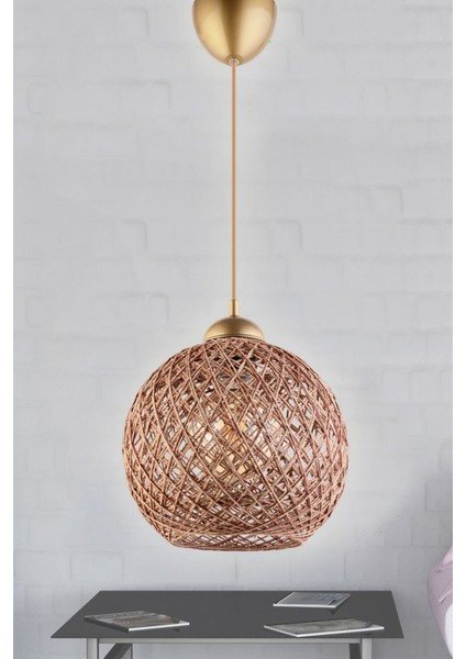 Şık Jüt Sarkıt Aydınlatma, Sıcak Kahverengi, Modern Tasarım