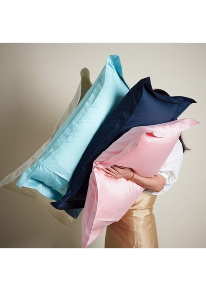 Açık Pembe 50X70 Çift Yastık Kılıfı, %100 Pamuk, Volanlı, Süs Dikişli indirimleri