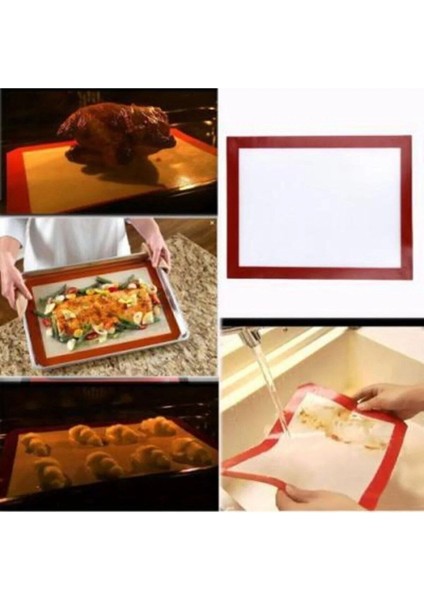 Yapışmaz Silikon Pişirme Matı 40X30 Cm, Kahverengi fiyatları
