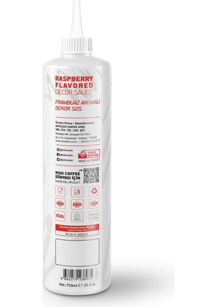 Nish Frambuaz Aromalı Dekor Sos 750 gr fiyatları