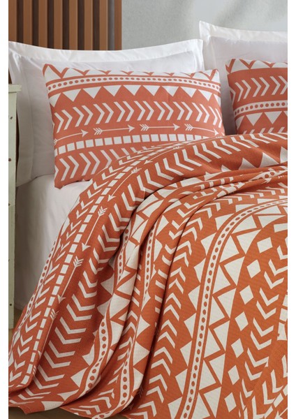 Canlı Turuncu Doğal Pike Baskılı Tek Kişilik Yatak Takımı fiyatları