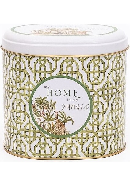 Yeşil Desenli Oval Metal Saklama Kabı 11X15 Cm, Şık ve Kullanışlı Depolama Çözümü fiyatları