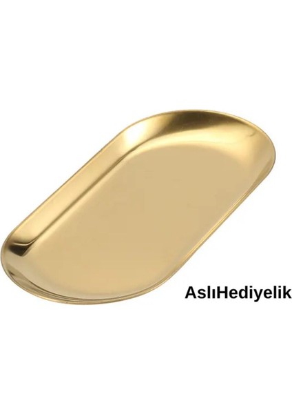 19 cm Oval Gold Paslanmaz Çelik Sosluk ve Tabak Seti, Şık ve Dayanıklı Ürün