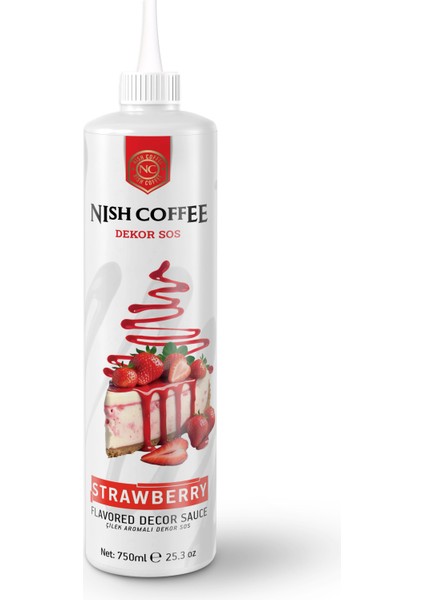 Nish Çilek Aromalı Dekor Sos 750 gr