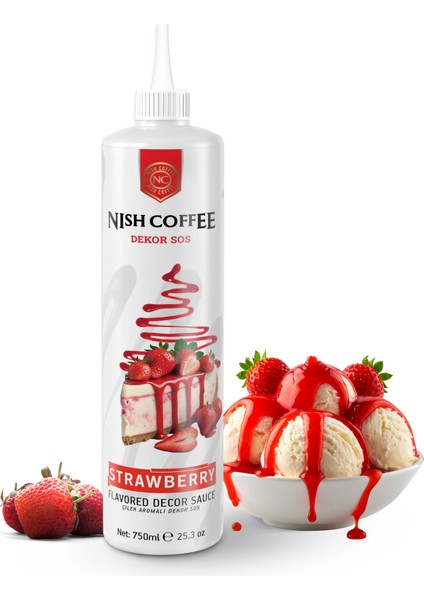 Nish Çilek Aromalı Dekor Sos 750 gr modelleri