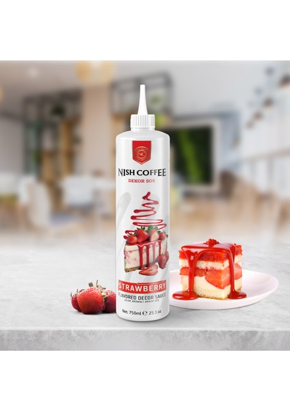 Nish Çilek Aromalı Dekor Sos 750 gr fırsatları