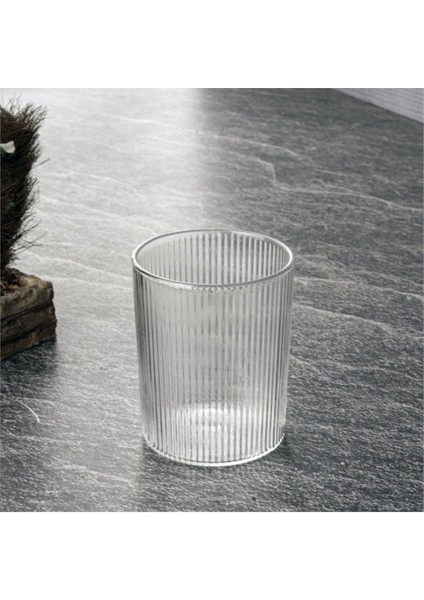 Turuncu Cam Çizgili Bardak, Şık ve Kullanışlı Günlük Içim Aksesuarı