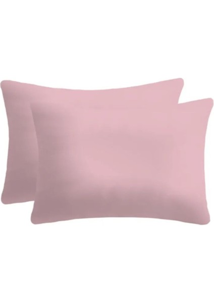 Yumuşak ve Doğal Pamuklu 2'li Yastık Kılıfı, 35X45 Cm, Pembe Renk