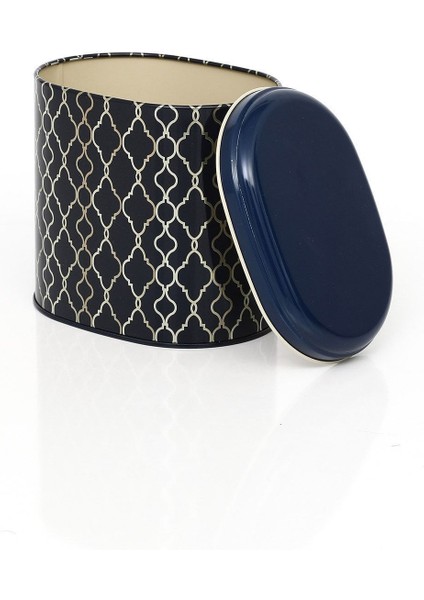 Oval Metal Saklama Kabı, Desenli, Çok Renkli, 11X15 cm indirimleri