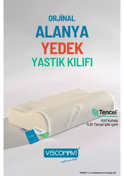 Alanya Temalı Beyaz Yastık Kılıfı, Şık ve Rahat Kullanım Sağlar.