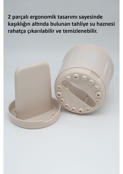 Krem Renkli Modüler Tezgah Üstü Kaşıklık ve Mutfak Organizeri fırsatları