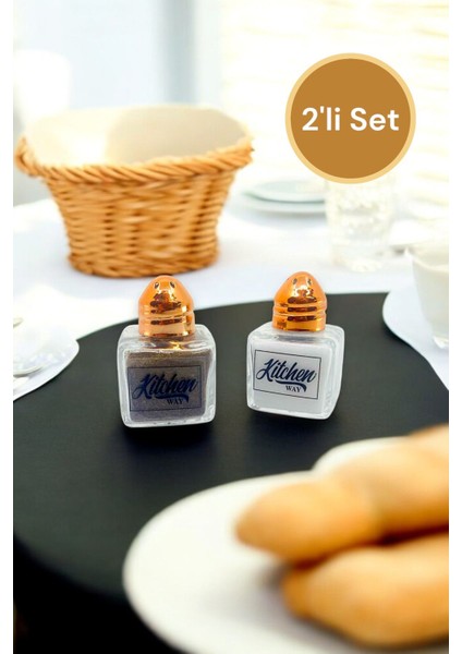 2'li Cam Tuzluk ve Biberlik Seti, 20ML, Mini Küp, Renkli, Şık ve Kullanışlı