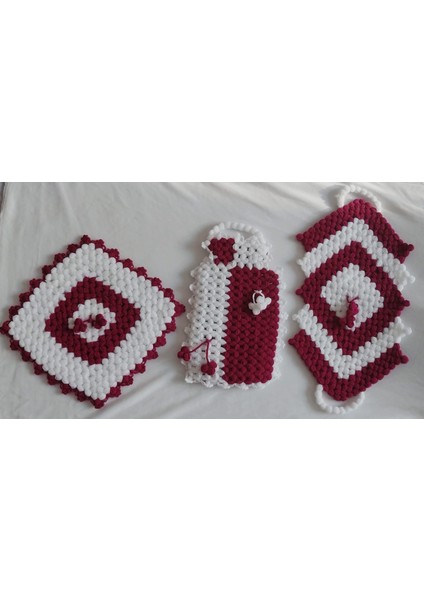 3'lü Takım Fuşya Beyaz Lif