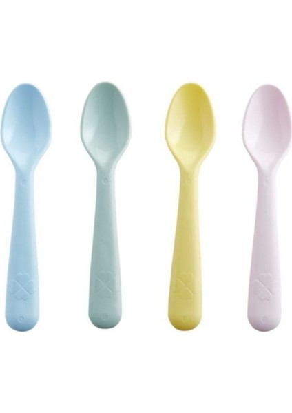 Çocuklar Için Renkli Alıştırma Kaşığı Seti, 4'lü, Eğlenceli ve Kullanışlı Ürün.