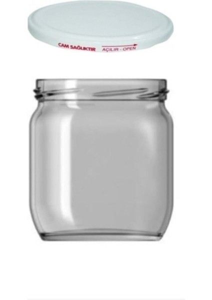 6 Adet Beyaz Metal Kapaklı Cam Kavanoz 425 Cc, Şık ve Kullanışlı Depolama Çözümü