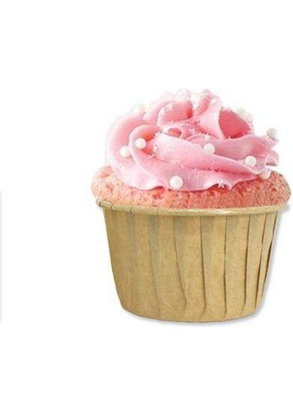 Sarı Kraft Muffin Kek Kapsülü, 25 Adet, Pratik ve Şık Pişirme Aksesuarı