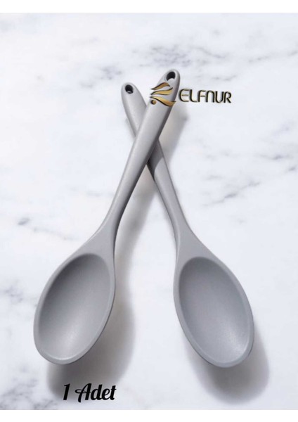 Gri 28CM Sert Uçlu Isıya Dayanıklı Yanmaz Silikon Yemek Kaşığı fırsatları
