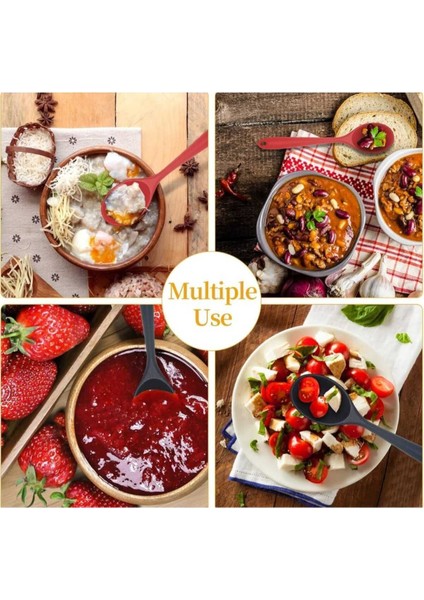 Gri 28CM Sert Uçlu Isıya Dayanıklı Yanmaz Silikon Yemek Kaşığı indirimleri