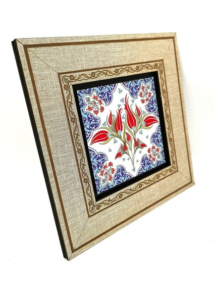 Renkli Çini Desenli Mdf Tablo, Osmanlı Tarzı Dekoratif Duvar Sanatı