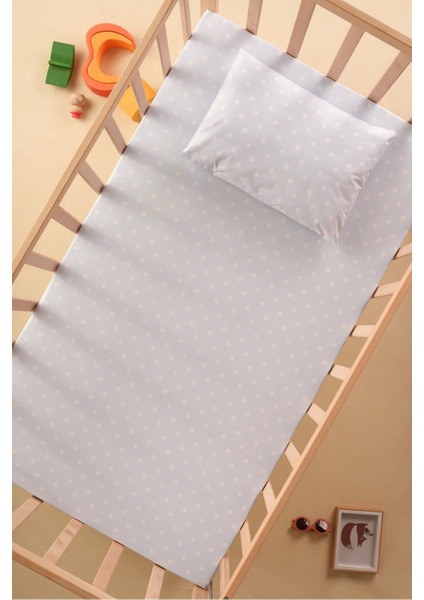 Mavi %100 Pamuk Poplin Çarşaf ve Yastık Kılıfı, Lastiksiz, 100X150CM ve 35X45CM