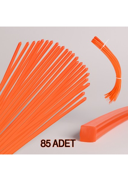 Hazır 85 Adet Kare Çubuk Motorlu Tırpan Misinası Bahçe Dayanıklı Ot Biçme Ipi Çubuk 4 mm (28 Cm)