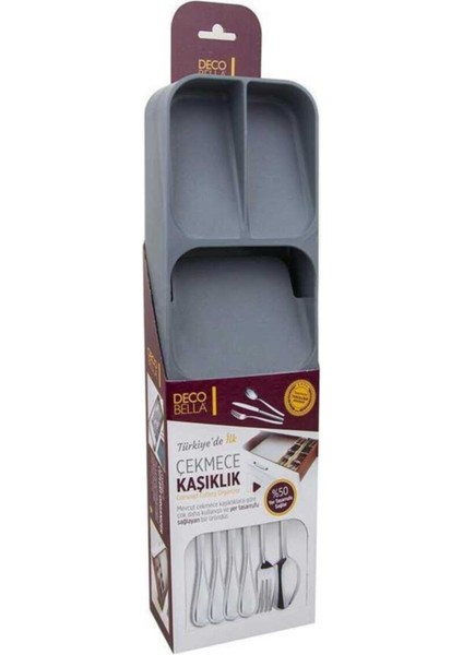 Beyaz 5 Bölmeli Çekmece Kaşıklık, Düzenli ve Şık Saklama Çözümü