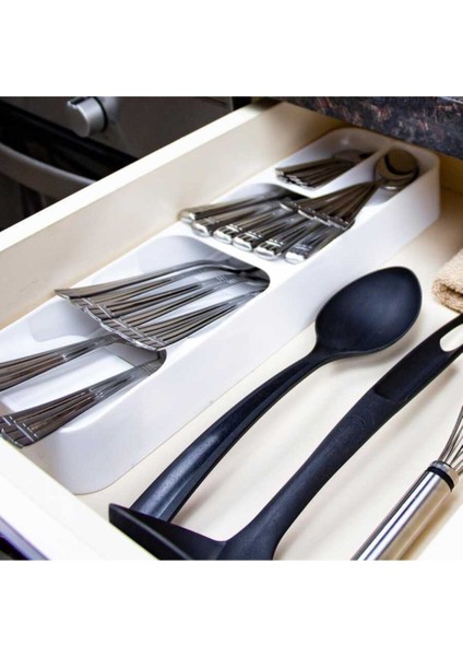 Beyaz 5 Bölmeli Çekmece Kaşıklık, Düzenli ve Şık Saklama Çözümü fırsatları